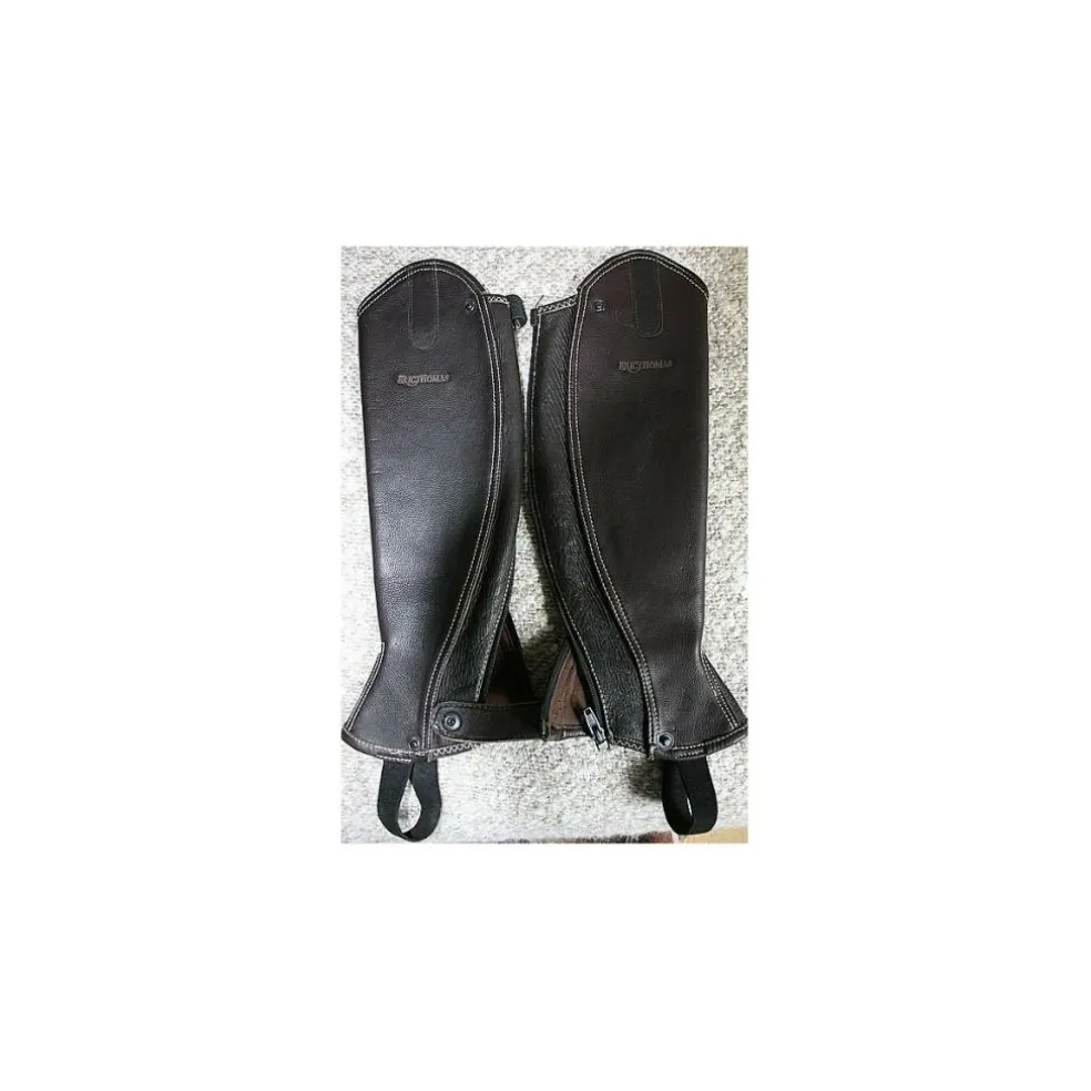 Mini-chaps ERIC THOMAS cuir marron / XS