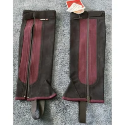 Minis chaps noir et bordeaux