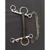 Mors Pelham caoutchouc souple avec gourmette 145mm