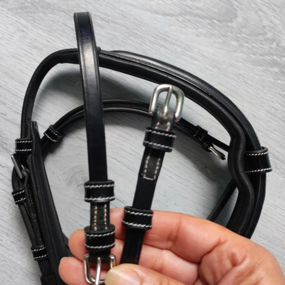Muserolle combinée Jump In Godignon Westerday cuir noir taille cheval neuve