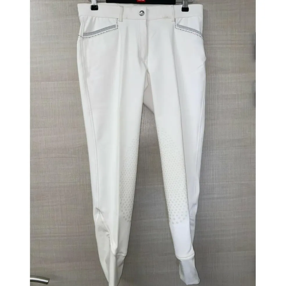 Pantalon blanc avec strass taille 42 Euro-Star