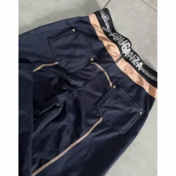 pantalon bleu marine et orange fouganza