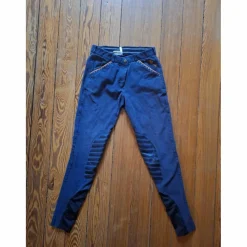 Pantalon Bleu marine liseré orange et strass