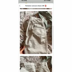 Pantalon de concours blanc equitheme taille 38 full gripp