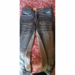 PANTALON FOND PEAU HV POLO DENIM GRIS (JEAN) FEMME