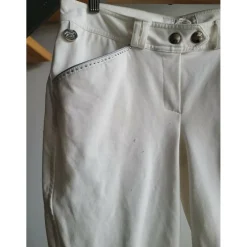 Pantalon hervé godignon blanc à strass
