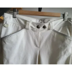 Pantalon hervé godignon blanc à strass