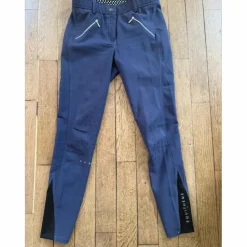 Pantalon équitation cheval poney Equithème Lotty 36/S grip antidérapant bleu marine violet