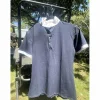 polo de concours bleu et blanc manches courtes