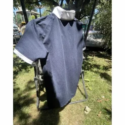 polo de concours bleu et blanc manches courtes