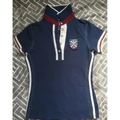 Polo Equithème bleu marine, bordeau, blanc