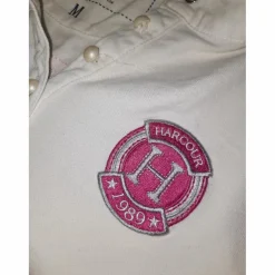 Polo HARCOUR concours blanc et rose