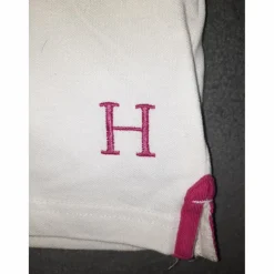 Polo HARCOUR concours blanc et rose