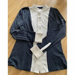 Polo manche longue bleu marine et blanc