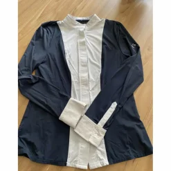 Polo manche longue bleu marine et blanc