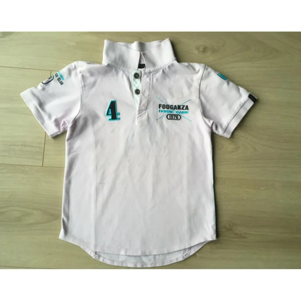 Polo manches courtes rose clair fille 10 ans