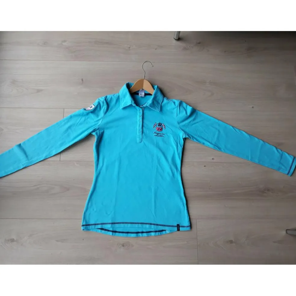Polo manches longues turquoise T.38