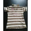 Polo rayé marron et beige taille S