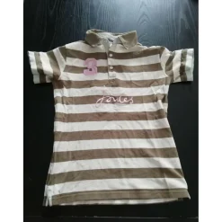 Polo rayé marron et beige taille S