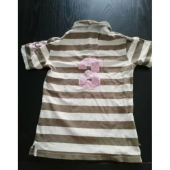 Polo rayé marron et beige taille S