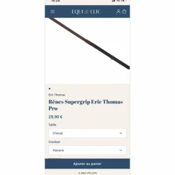 Rênes supergrip havane Éric Thomas
