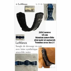 Sangle courte dressage LeMieux 45 noir