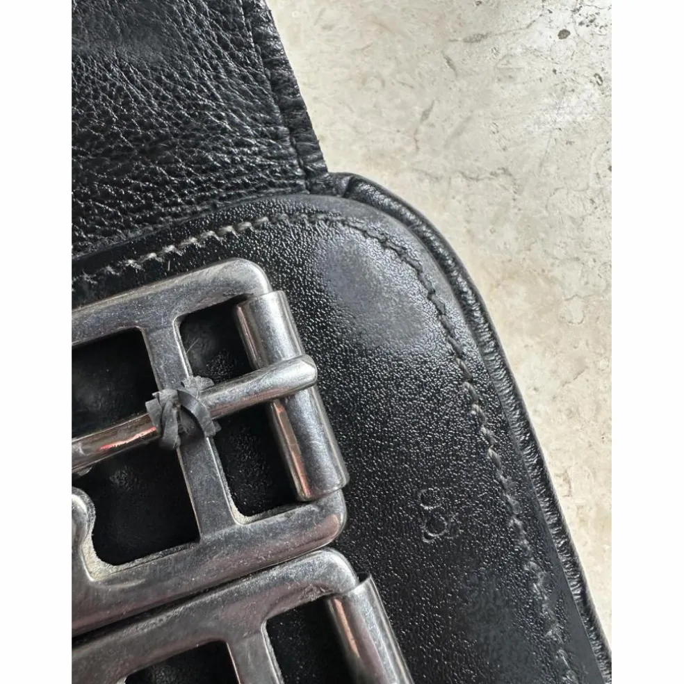 Sangle courte en cuir noir Jump’in