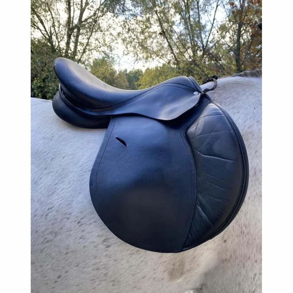 selle fouganza 17,5 cuir noir