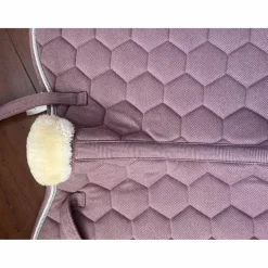 Tapis + bonnet rose clair taille poney