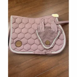 Tapis + bonnet rose clair taille poney