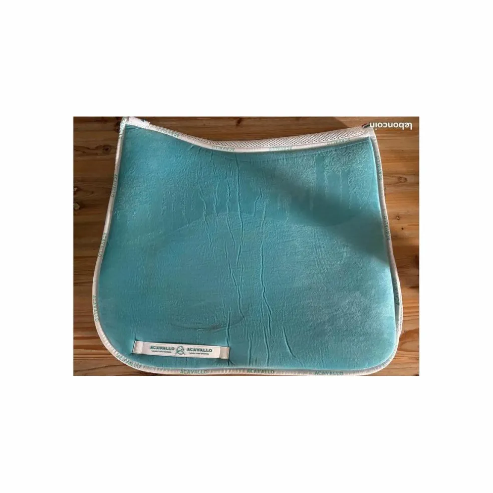 Tapis Acavallo velour et grip dressage turquoise