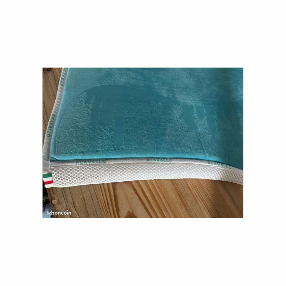 Tapis Acavallo velour et grip dressage turquoise