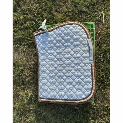 tapis bleu ciel/ marron