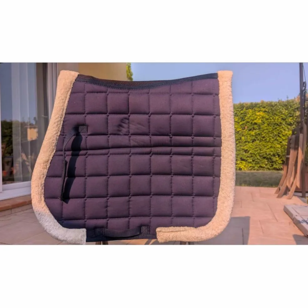 tapis cheval dressage bleu et blanc