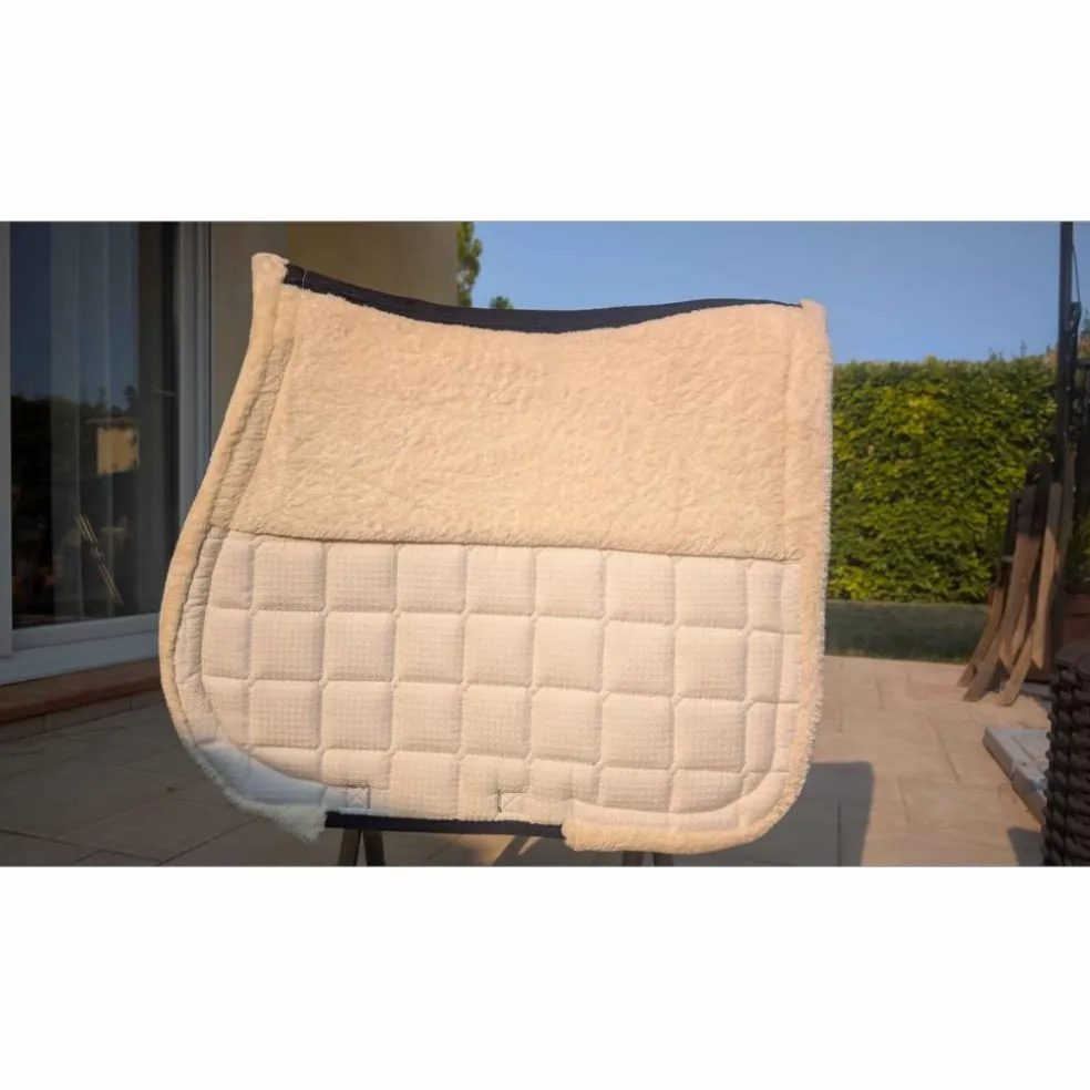 tapis cheval dressage bleu et blanc