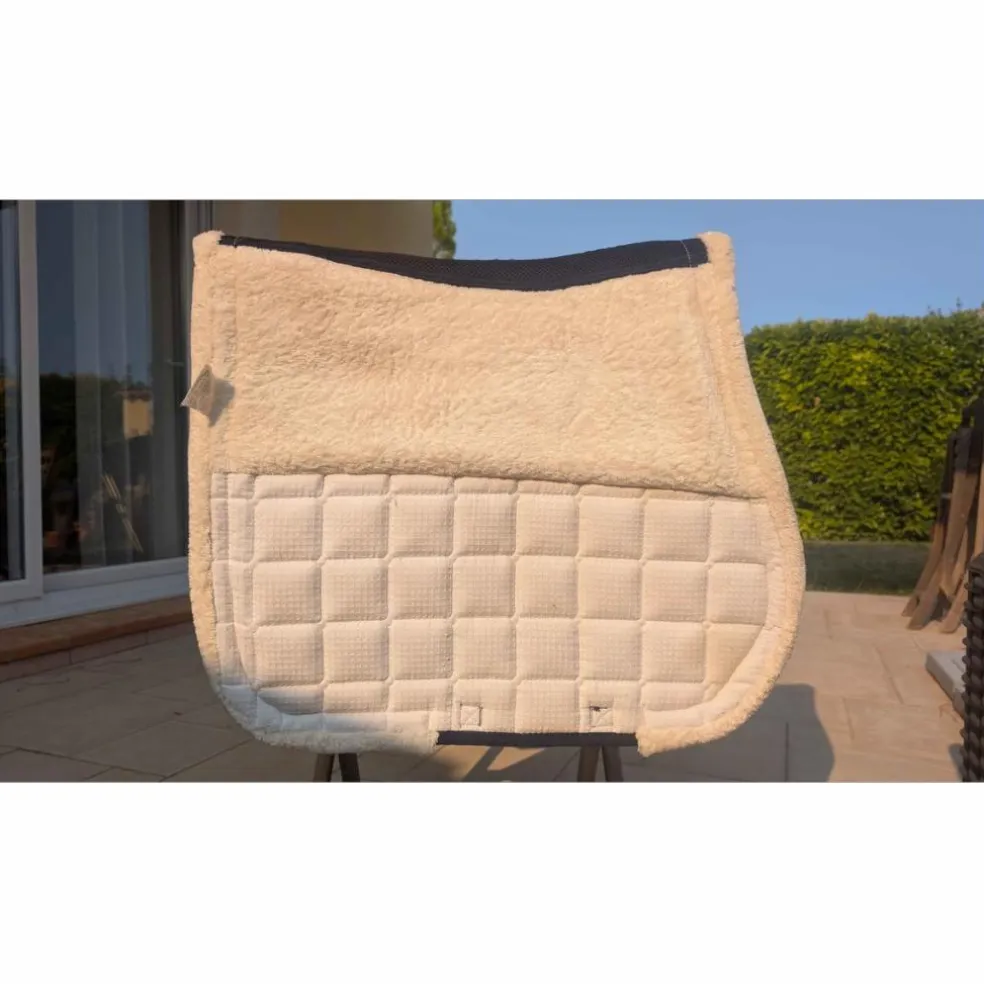 tapis cheval dressage bleu et blanc