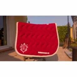 tapis cheval Pénélope rouge blanc coup mixte