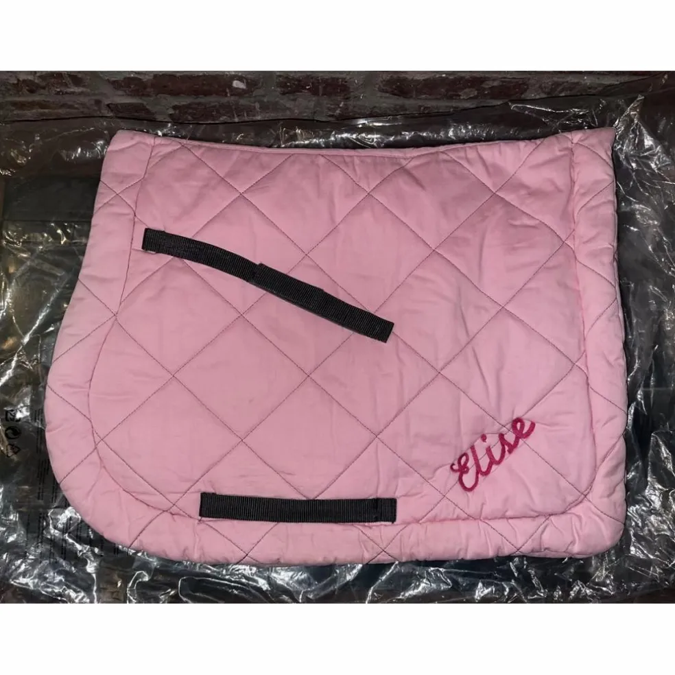 Tapis cheval rose brodé "Elise" Equithème
