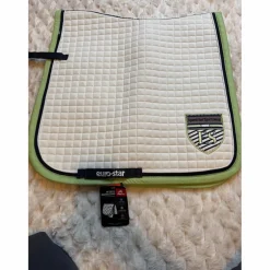 Tapis de dressage EURO-STAR blanc avec liserés