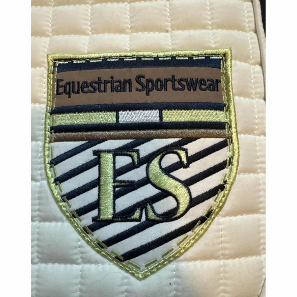 Tapis de dressage EURO-STAR blanc avec liserés