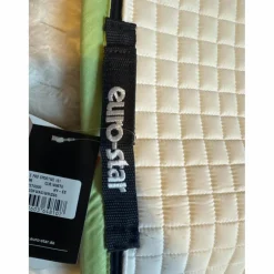 Tapis de dressage EURO-STAR blanc avec liserés