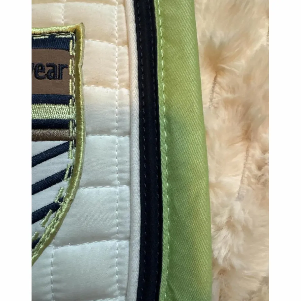 Tapis de dressage EURO-STAR blanc avec liserés
