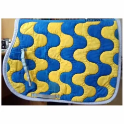 Tapis de selle Lamicell bleu et jaune personnalisé