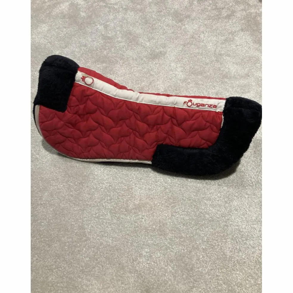 Tapis de selle LAMICELL rose avec bonnet et amortisseur FOUGANZA assorti