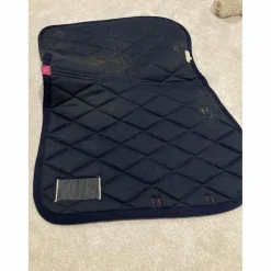 Tapis de selle LAMICELL rose avec bonnet et amortisseur FOUGANZA assorti