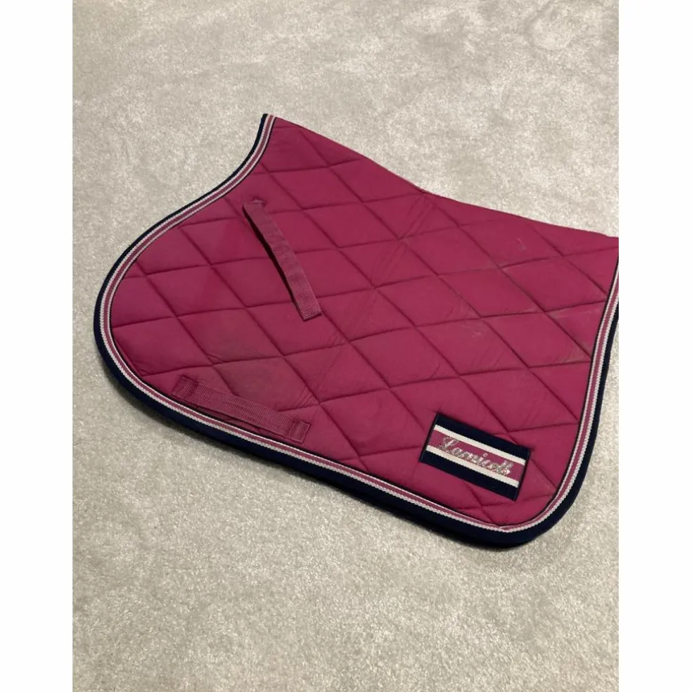 Tapis de selle LAMICELL rose avec bonnet et amortisseur FOUGANZA assorti