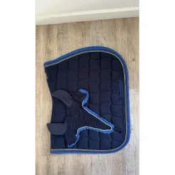 Tapis Harcour marine, bleu roi et argenté