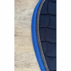 Tapis Harcour marine, bleu roi et argenté