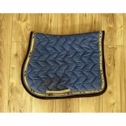 Tapis RG coton bleu indigo biais bbr