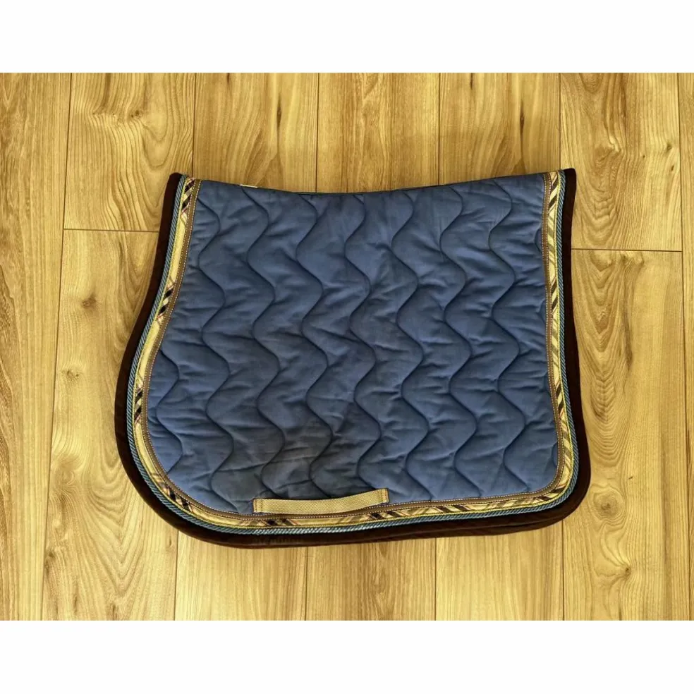 Tapis RG coton bleu indigo biais bbr